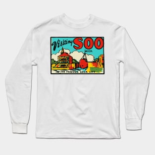 Soo Michigan Soo Locks Vintage Style Long Sleeve T-Shirt